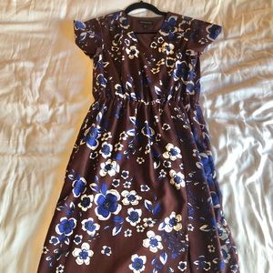 BANANA REPUBLIC purple and blue floral maxi dress